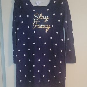 Crown & Ivy Navy Sweater with Gold Sequins